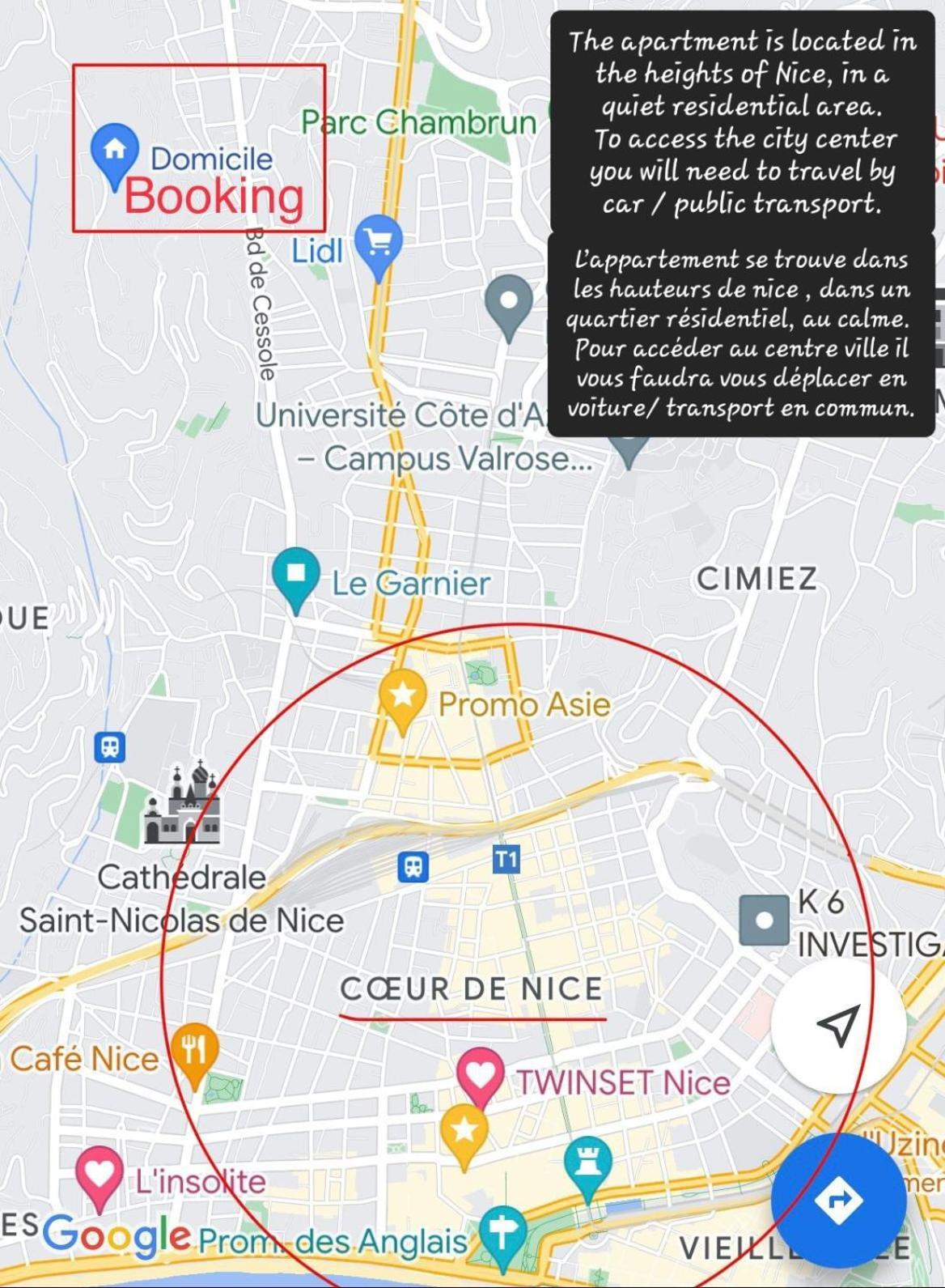 D Avec Clim Terrasse Et Petit Dejeuner Hauteurs De Alloggio in famiglia Nizza